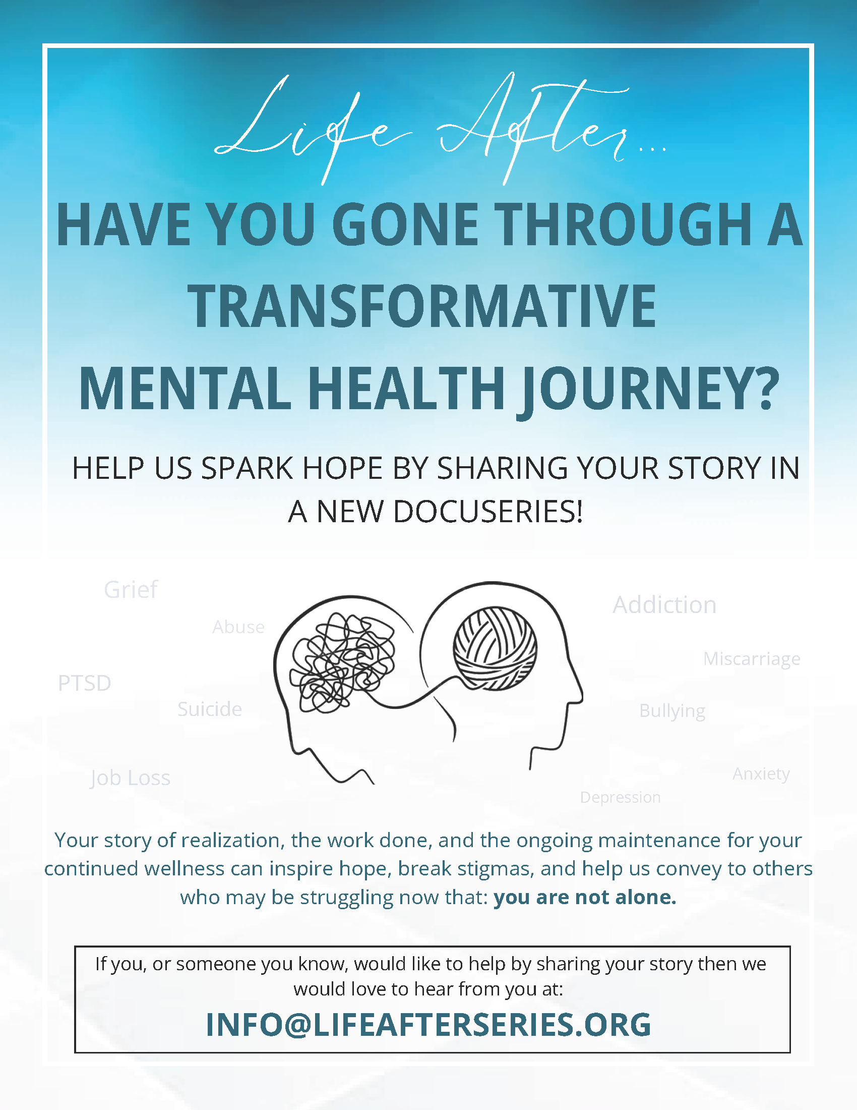Life After Docuseries Poster - Have you gone through a transformative mental health journey?